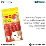  BÁNH THƯỞNG DẠNG KEM ME-O - HƯƠNG VỊ CUA - 60G - 6 góI SONICE. 