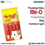  BÁNH THƯỞNG DẠNG KEM ME-O - HƯƠNG VỊ CUA - 60G - 6 góI SONICE. 