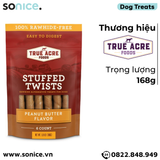  Treats TRUE ACRE Stuffed Twists Peanut Butter Flavor 168g - 6 treats - Bơ đậu phộng, bổ sung Omega-3 SONICE. 