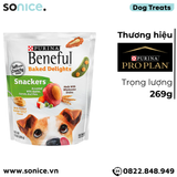  Treats Purina Beneful Baked Delights Snackers with Apples, Carrots, Peas & Peanut Buttet Flavor 269g - Vị táo, cà rốt, đậu hà lan và bơ đậu phộng SONICE. 