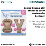  Combo 2 xương gặm Benebone Puppy Bacon cho chó con vị thịt xông khói - nhập USA SONICE. 