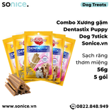  Combo Xương gặm Dentastix Puppy Dog 7stick 56g - Sạch răng thơm miệng - 5 gói SONICE. 