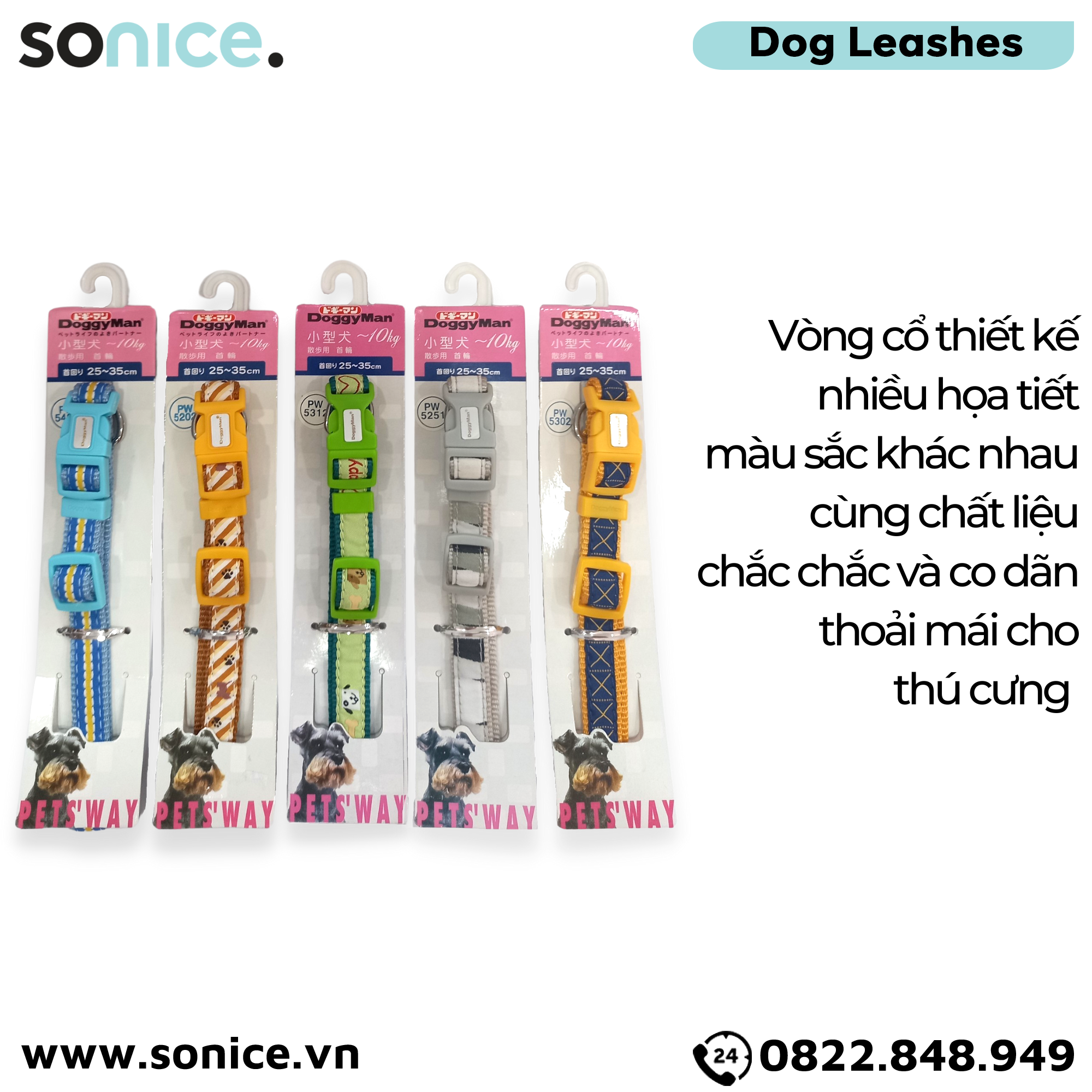  Vòng cổ DoggyMan size 25-35cm dưới 10kg SONICE. 