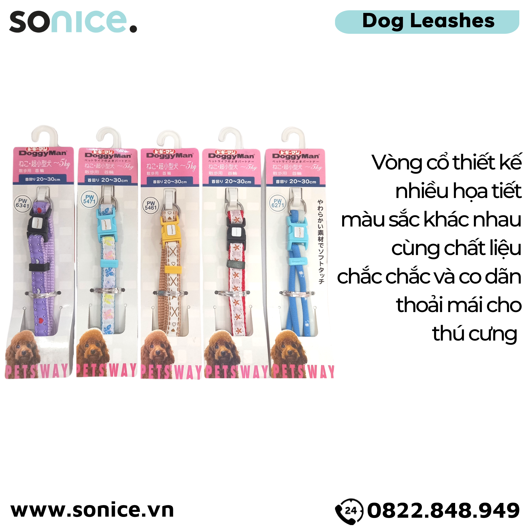  Vòng cổ DoggyMan size 20-30cm dưới 5kg SONICE. 