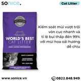  Cát vệ sinh World's Best Lavender Scented 9.3kg - làm từ bắp - Corn Cat Litter SONICE. 