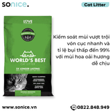  Cát vệ sinh World's Best Unscented 3.1kg - làm từ bắp - Corn Cat Litter SONICE. 