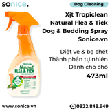  Xịt TropiClean Natural Flea Tick Dog & Bedding Spray 473ml - Diệt ve bọ chét cho chó thành phần tự nhiên SONICE. 