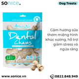  Xương gặm thơm miệng Dental Chews Knotted Bone 150g - 12 milk - Khúc xương vị sữa SONICE. 