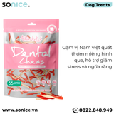  Xương gặm thơm miệng Dental Chews Mini Stick 150g - 55 cranberry - Thanh que vị Nam việt quất SONICE. 