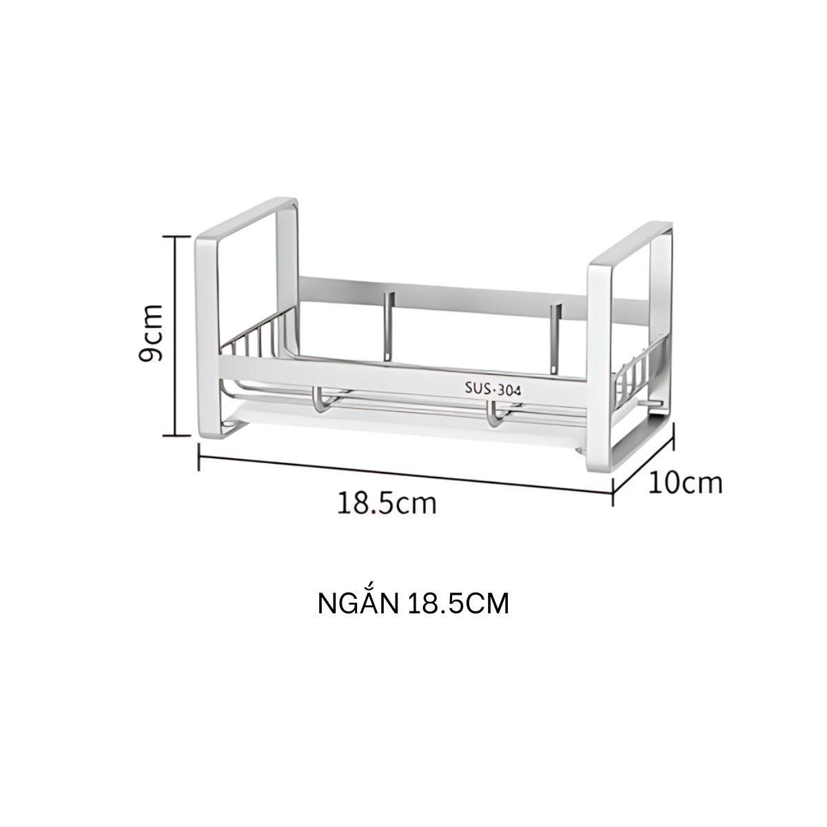  Kệ INOX treo miếng rửa dán tường 