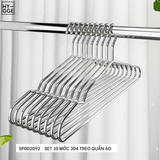  Set 10 móc inox 304 treo quần áo 