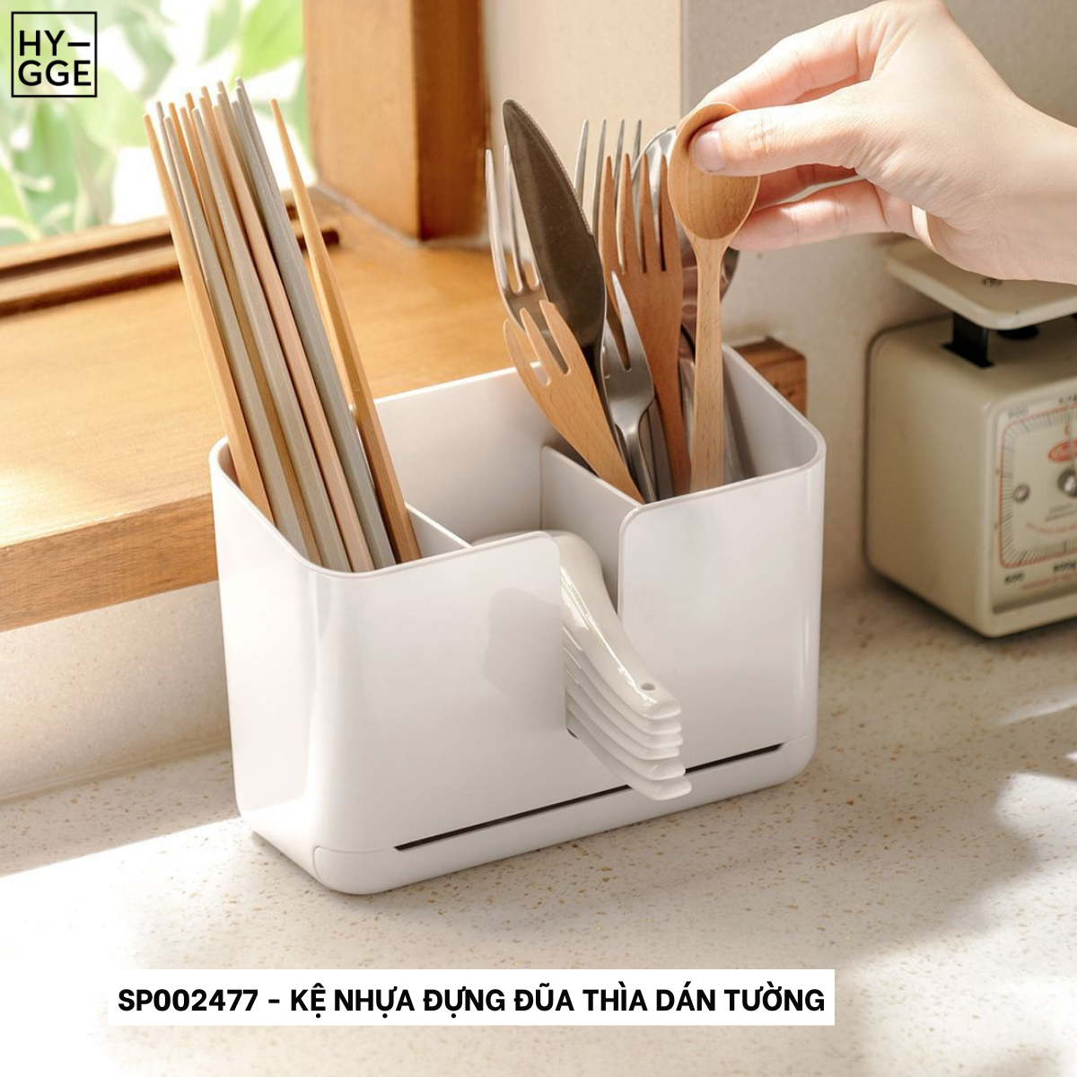  Kệ nhựa đựng đũa thìa dán tường 