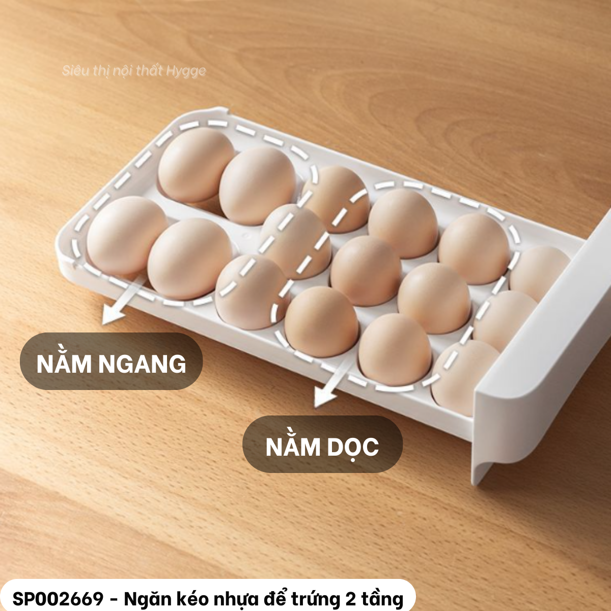  Ngăn kéo nhựa để trứng 2 tầng 