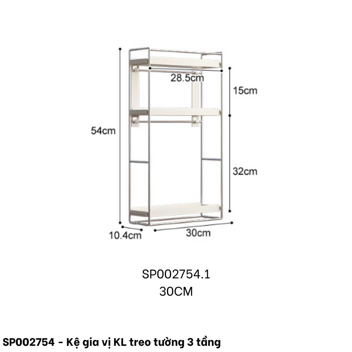  Kệ gia vị KL treo tường 3 tầng 