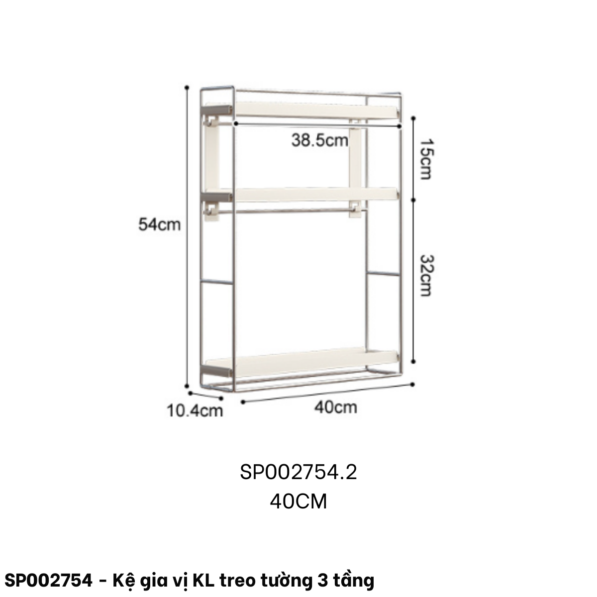  Kệ gia vị KL treo tường 3 tầng 