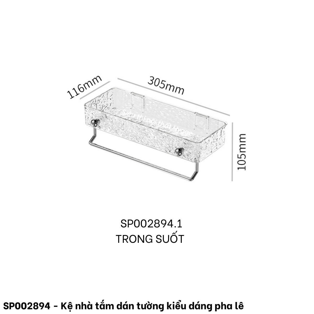  Kệ nhà tắm dán tường kiểu dáng pha lê 