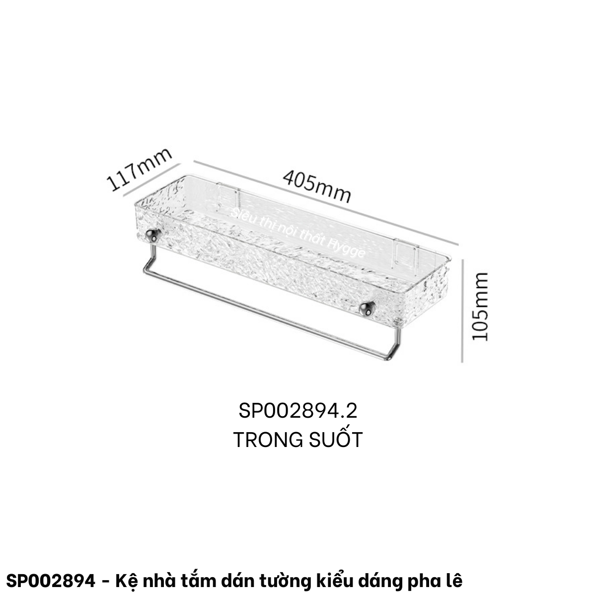  Kệ nhà tắm dán tường kiểu dáng pha lê 