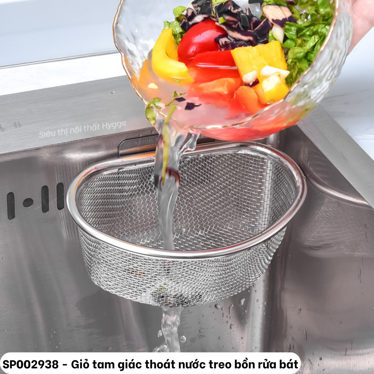  Giỏ tam giác thoát nước treo bồn rửa bát 