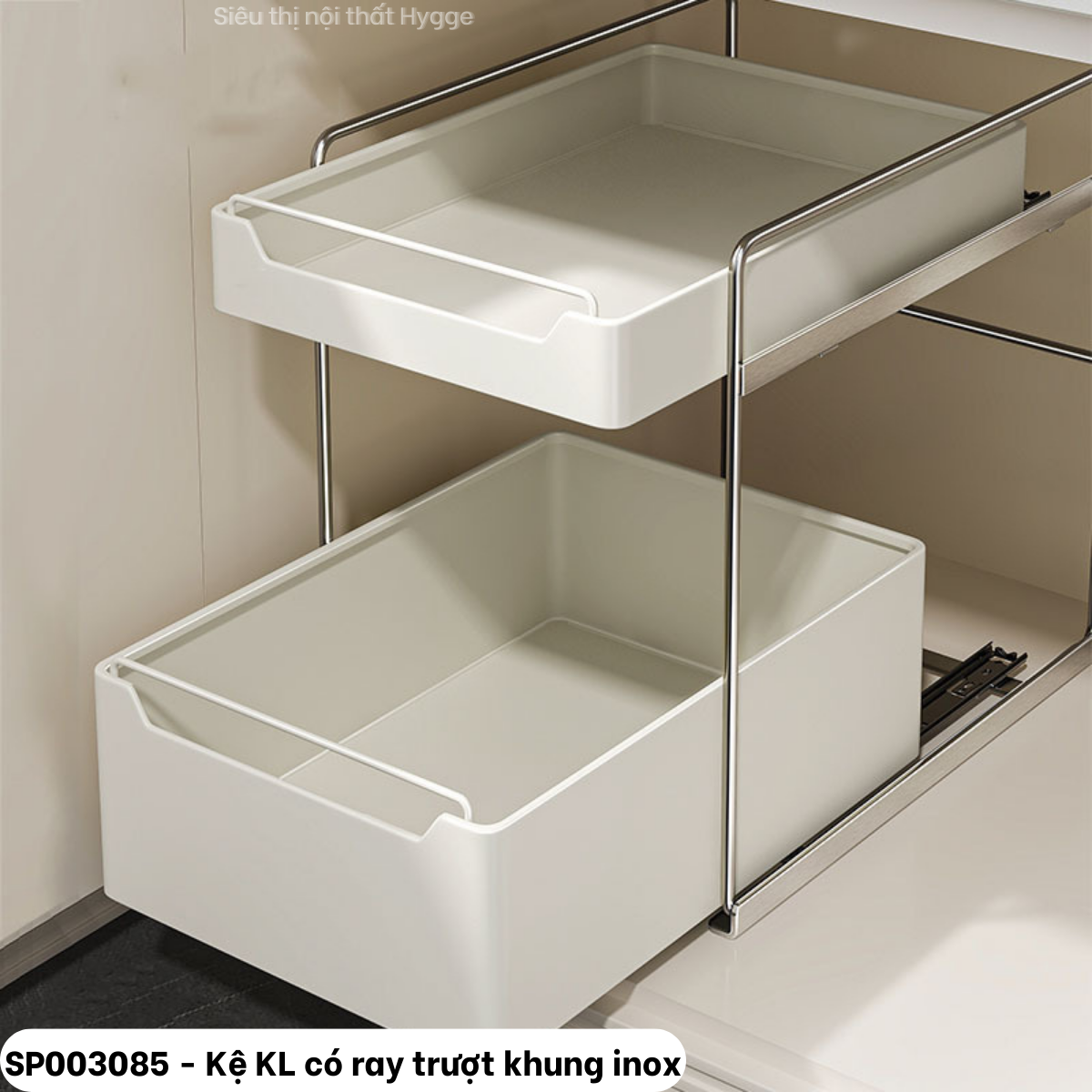  Kệ kim loại có ray trượt khung inox 