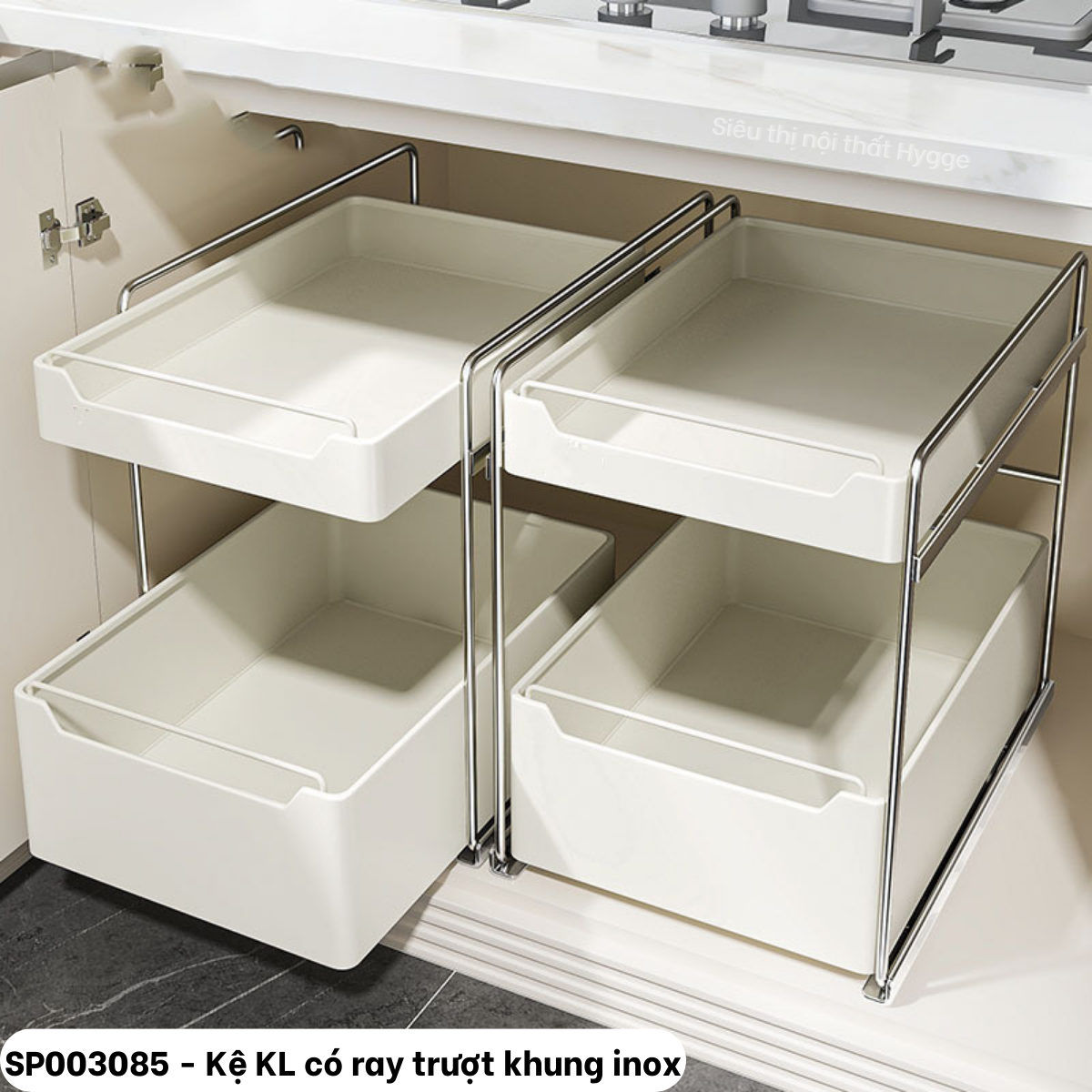  Kệ kim loại có ray trượt khung inox 