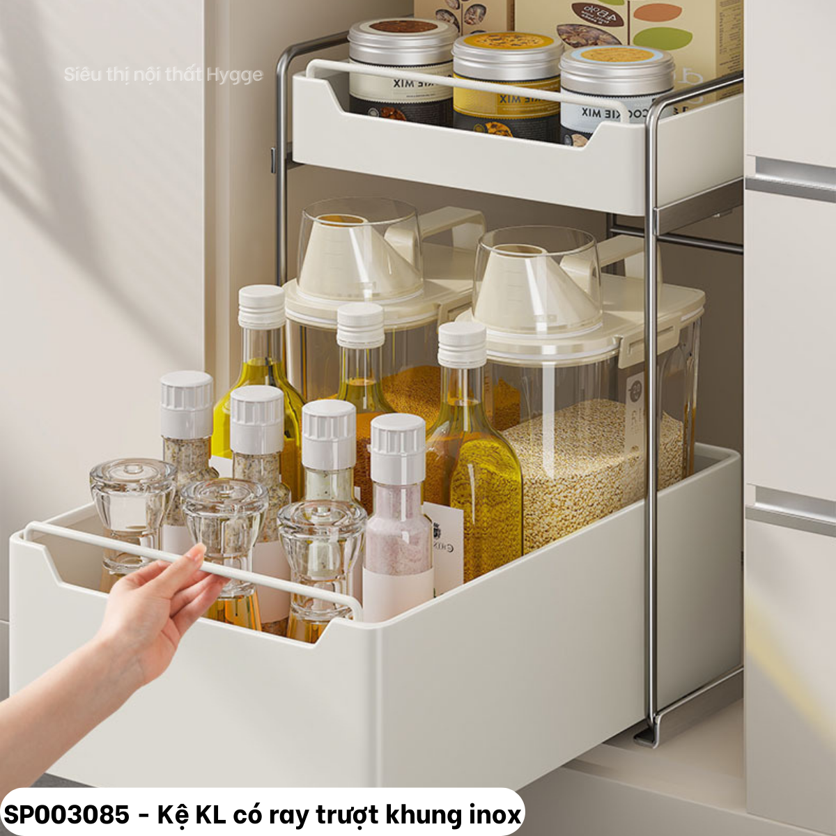  Kệ kim loại có ray trượt khung inox 