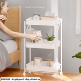  Kệ gấp gọn 3 tầng có bánh xe 