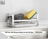  Kệ INOX treo miếng rửa dán tường 