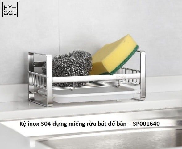  Kệ INOX treo miếng rửa dán tường 