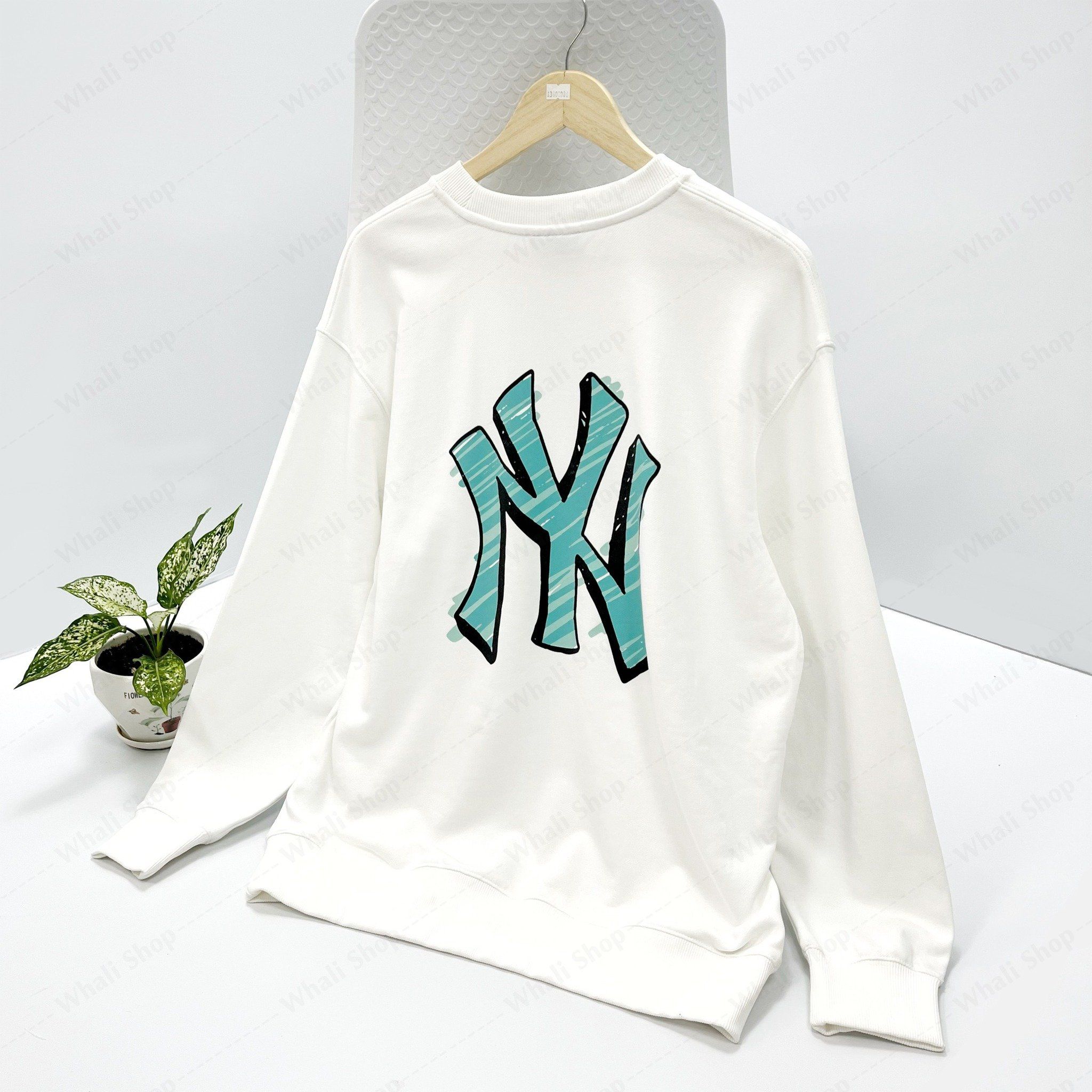 ÁO NỈ MLB BASIC BAG BIG LOGO OVERFIT SWEATSHIRT NEW YORK YANKEES  Whali  Shop