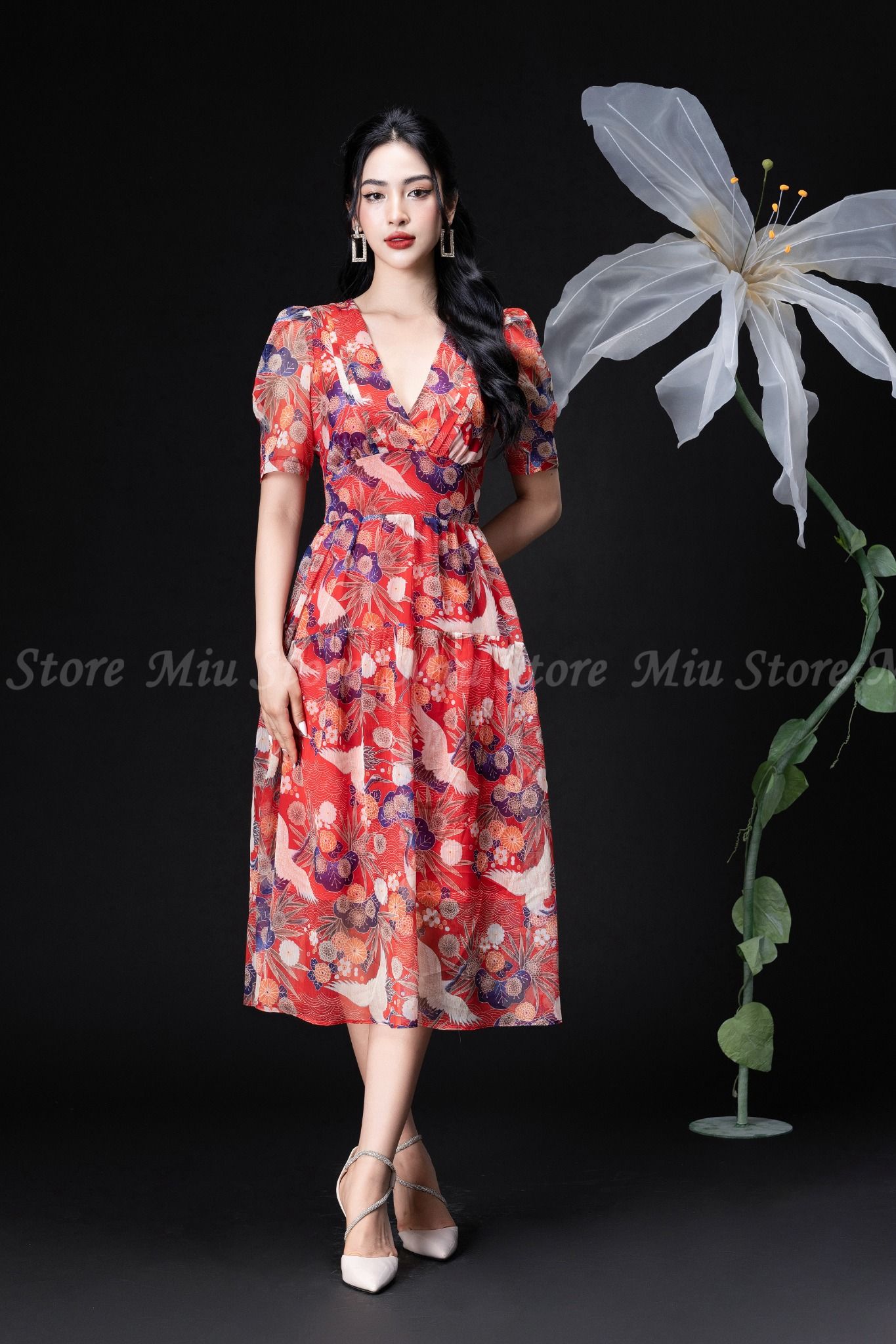 Váy xoè hoa Akina Dress