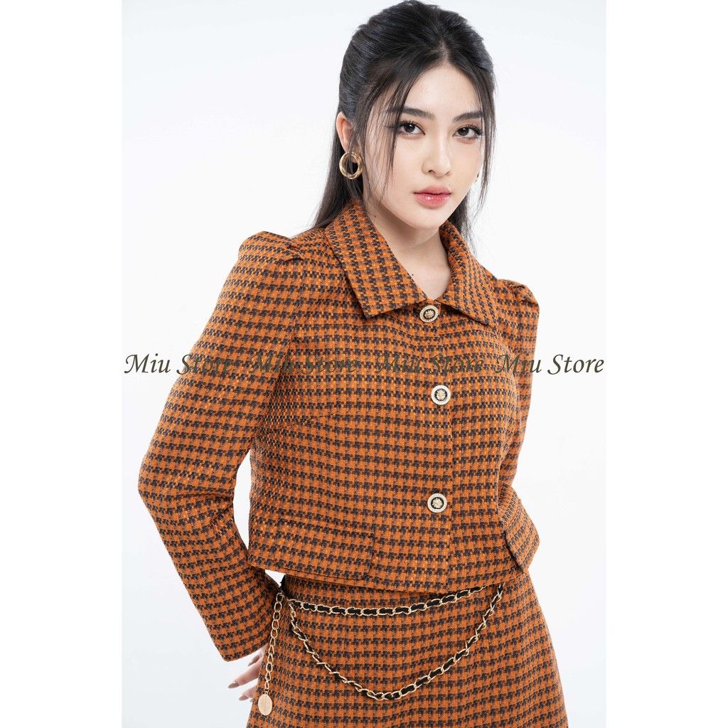 Mua Set Dạ Tweed Kim Sa 2 Lớp Bộ Áo Dạ Tweed Kèm Chân Váy Dạ Tweed Họa  Tiết Sim Sa  Size SM  Cáo Hồng Shop  M tại Cáo