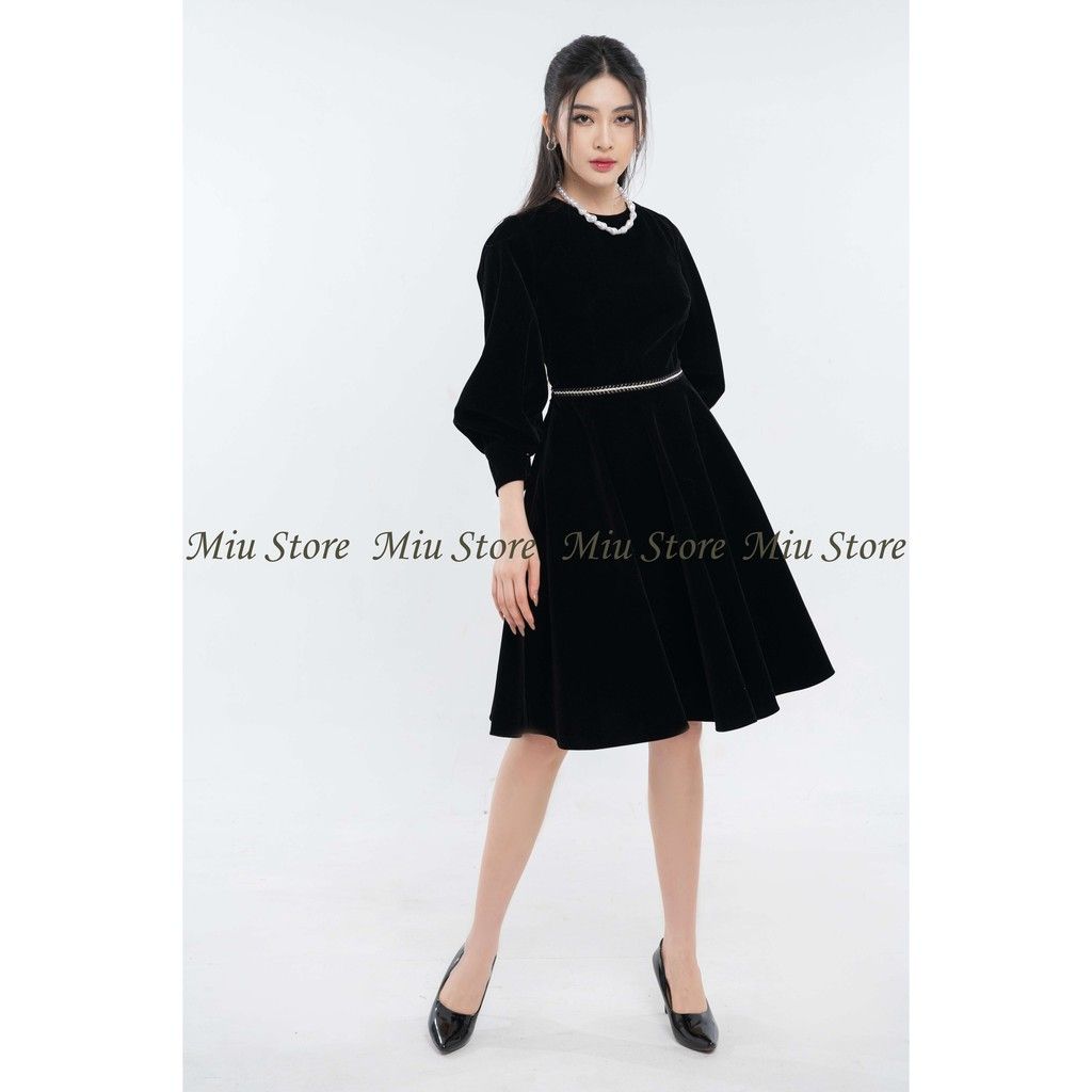 Váy Nhung Tay Bồng  DT ROSE