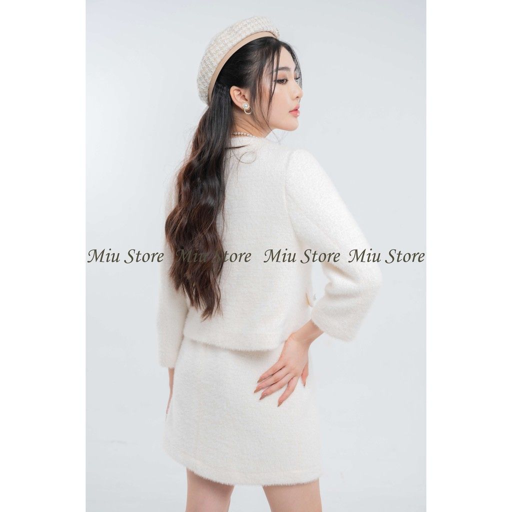 S235Set áo len tay dài kèm chân váy len  8BAUSTYLE  THỜI TRANG BIG SIZE