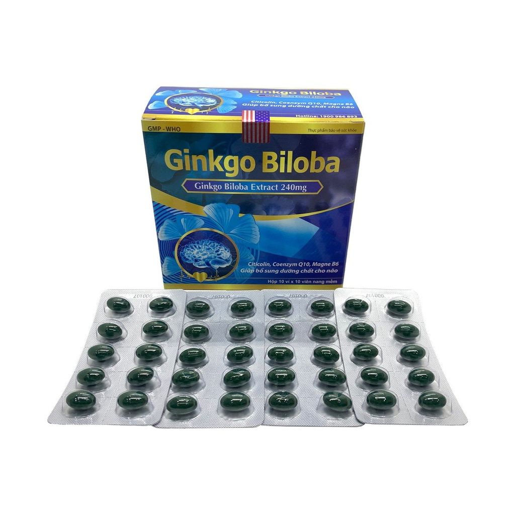 Ginkgo biloba 240 (xanh dương) giảm các triệu chứng thiểu năng tuần hoàn não