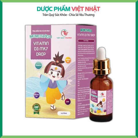 Siro Momotarou Vitamin D3 MK7 Drop, hỗ trợ hấp thụ calci, giúp tăng trưởng chiều cao vượt trội