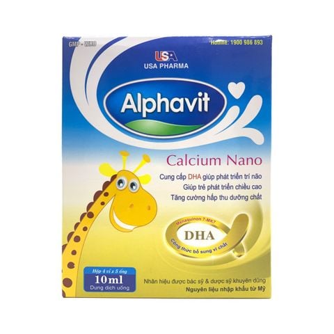 Siro Alphavit Calcium Nano giúp bé phát triển chiều cao