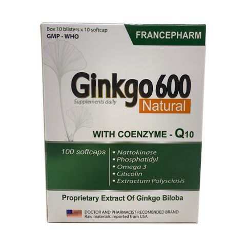 Bổ não Ginkgo 600 with Coenzyme Q10 (trắng)