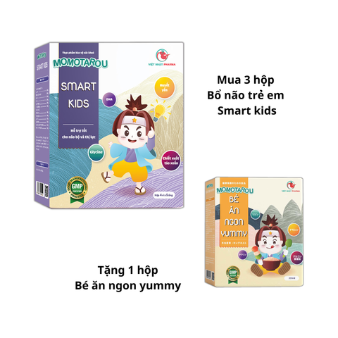 Mua 3 hộp Siro Momotarou Smart kids tặng 1 hộp Bé ăn ngon yummy