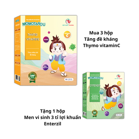 Mua 3 hộp Siro Momotarou Thymo Vitamin C tặng 1 hộp men vi sinh Enterzil