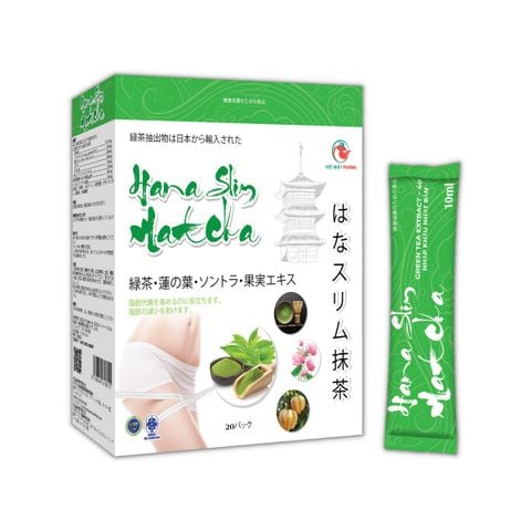 Nước Uống Detox Giảm Cân Hana Slim Matcha giúp thanh lọc cơ thể, hỗ trợ giảm béo (Thư pháp)