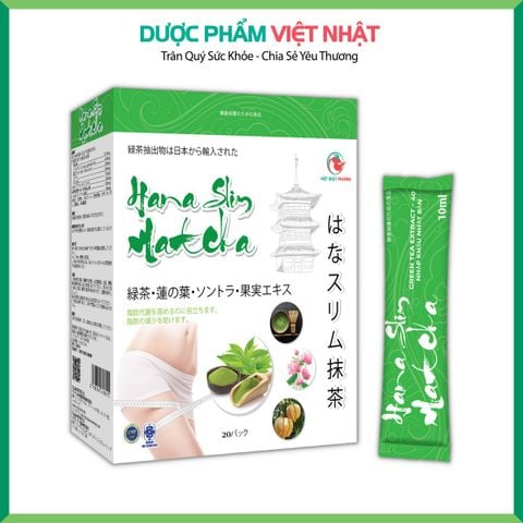 Nước Uống Detox Giảm Cân Hana Slim Matcha giúp thanh lọc cơ thể, hỗ trợ giảm béo (Thư pháp)