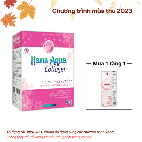 Mua 1 Hana Aqua Collagen  tặng 1 Bọt vệ sinh HANAKI dành cho nữ (hồng)