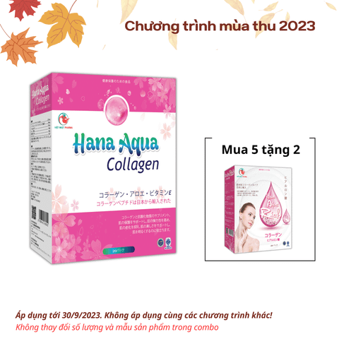 Mua 5 Hana Aqua Collagen  tặng 2 Nước Uống Cấp Ẩm Hana Aqua Rich