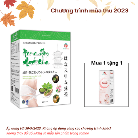 Mua 1 Nước Uống Detox Giảm Cân Hana Slim Matcha (Thư pháp) tặng 1 Bọt vệ sinh HANAKI dành cho nữ (hồng)