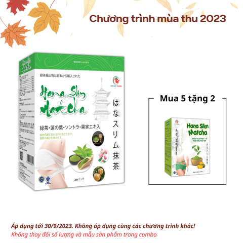 Mua 5 Nước Uống Detox Giảm Cân Hana Slim Matcha (Thư Pháp) tặng 2 Nước Uống Detox Giảm Cân Hana Slim Matcha (Lá Trà)