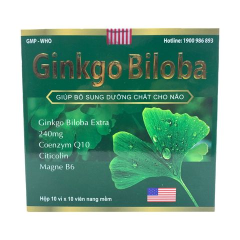 Ginkgo biloba 240 (xanh lá đậm) giảm thiểu năng tuần hoàn não
