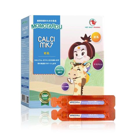 Siro Momotarou Calci MK7 Sữa non, giúp bổ sung calci, vitamin D3 hỗ trợ phát triển xương, răng