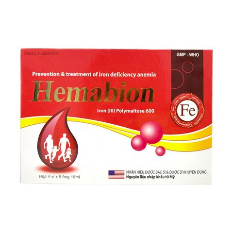 Siro Hemabion giúp bổ sung sắt và acid folic