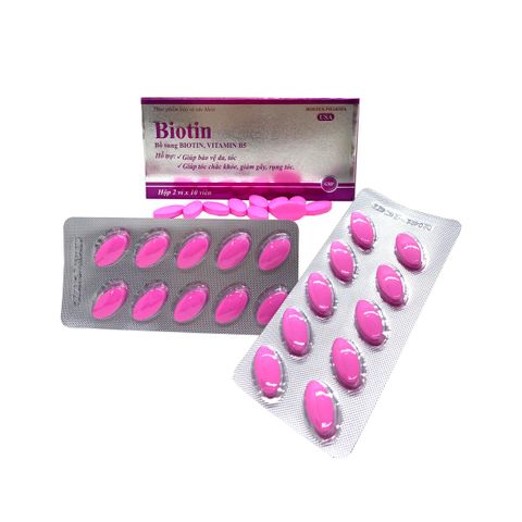 Viên uống bổ sung Biotin giảm rụng tóc, bảo vệ da, chắc móng (Hộp 20 viên)