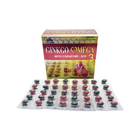 Hoạt huyết dưỡng não Ginkgo omega 3 with Coenzym Q10 vàng đỏ